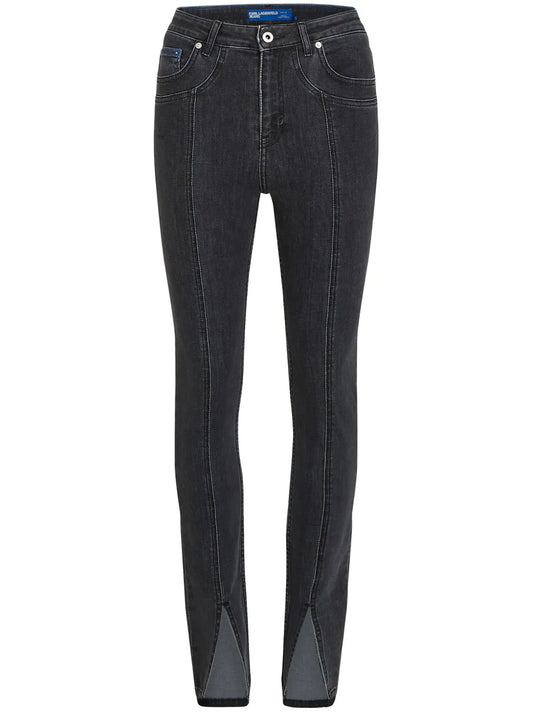 High-Rise Split-Hem Skinny Jeans
