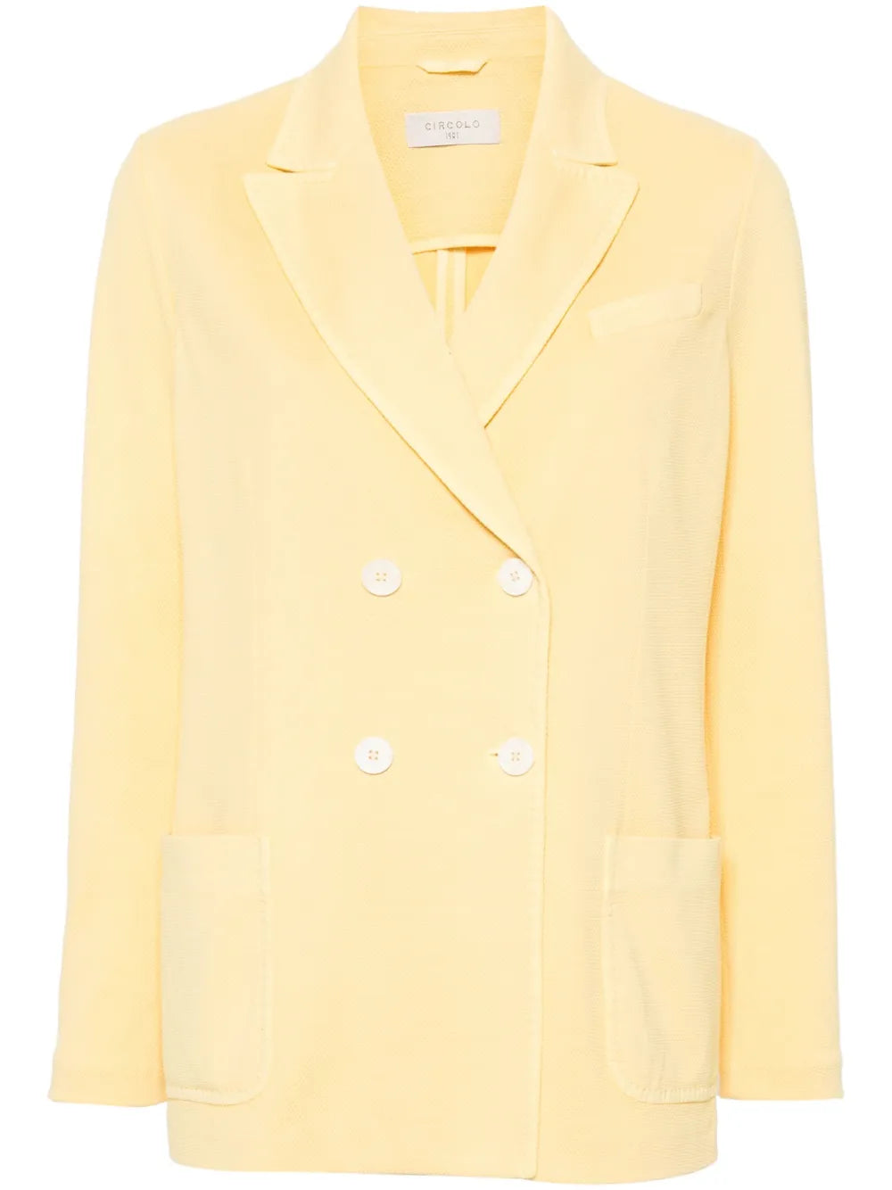 Double-Breasted Textured Blazer