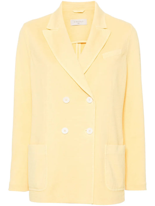 Double-Breasted Textured Blazer