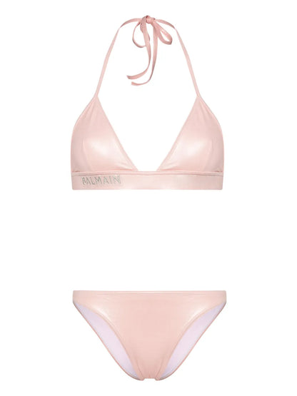 Logo-Embroidered Triangle Bikini Top