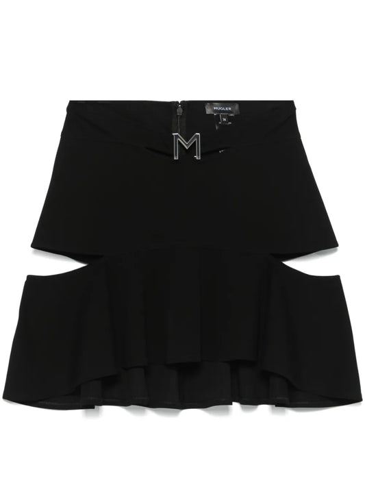 M-Plaque Cut-Out Mini Skirt