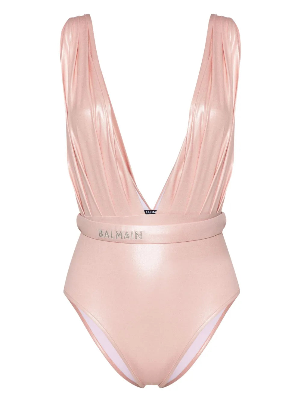 Logo-Embroidered Draped-Detailed Swimsuit