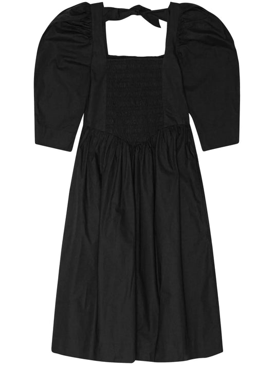 Ruched Ribbon-Back Dress