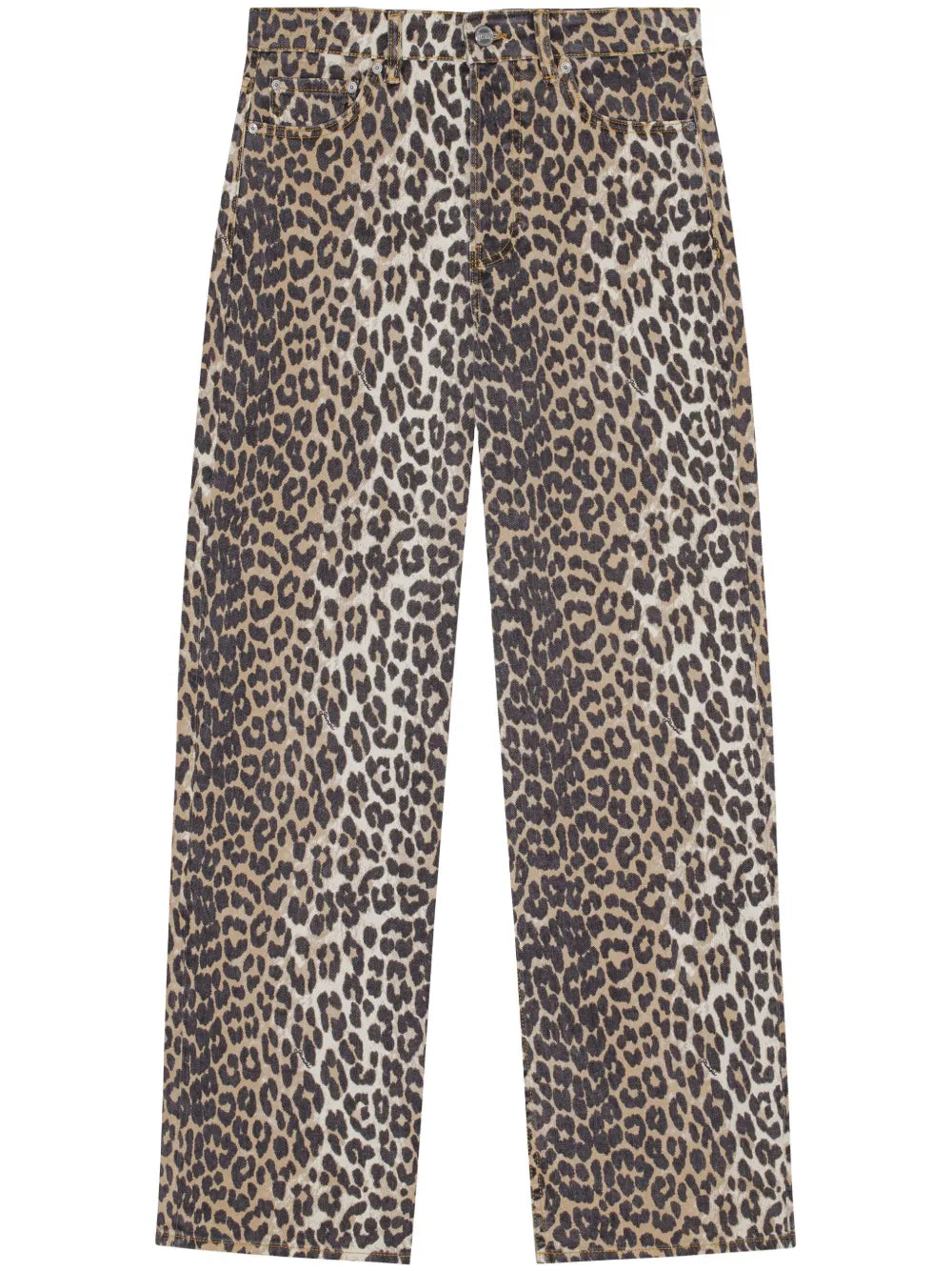 Leopard Print Denim Trousers