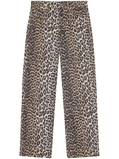 Leopard Print Denim Trousers
