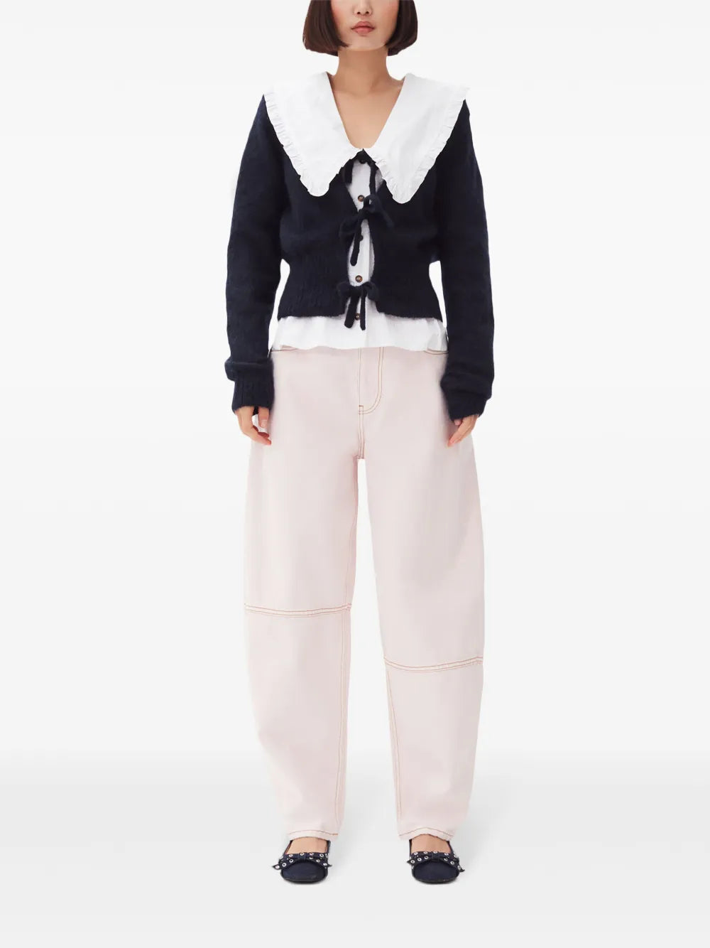 Wide-Leg Denim Trousers