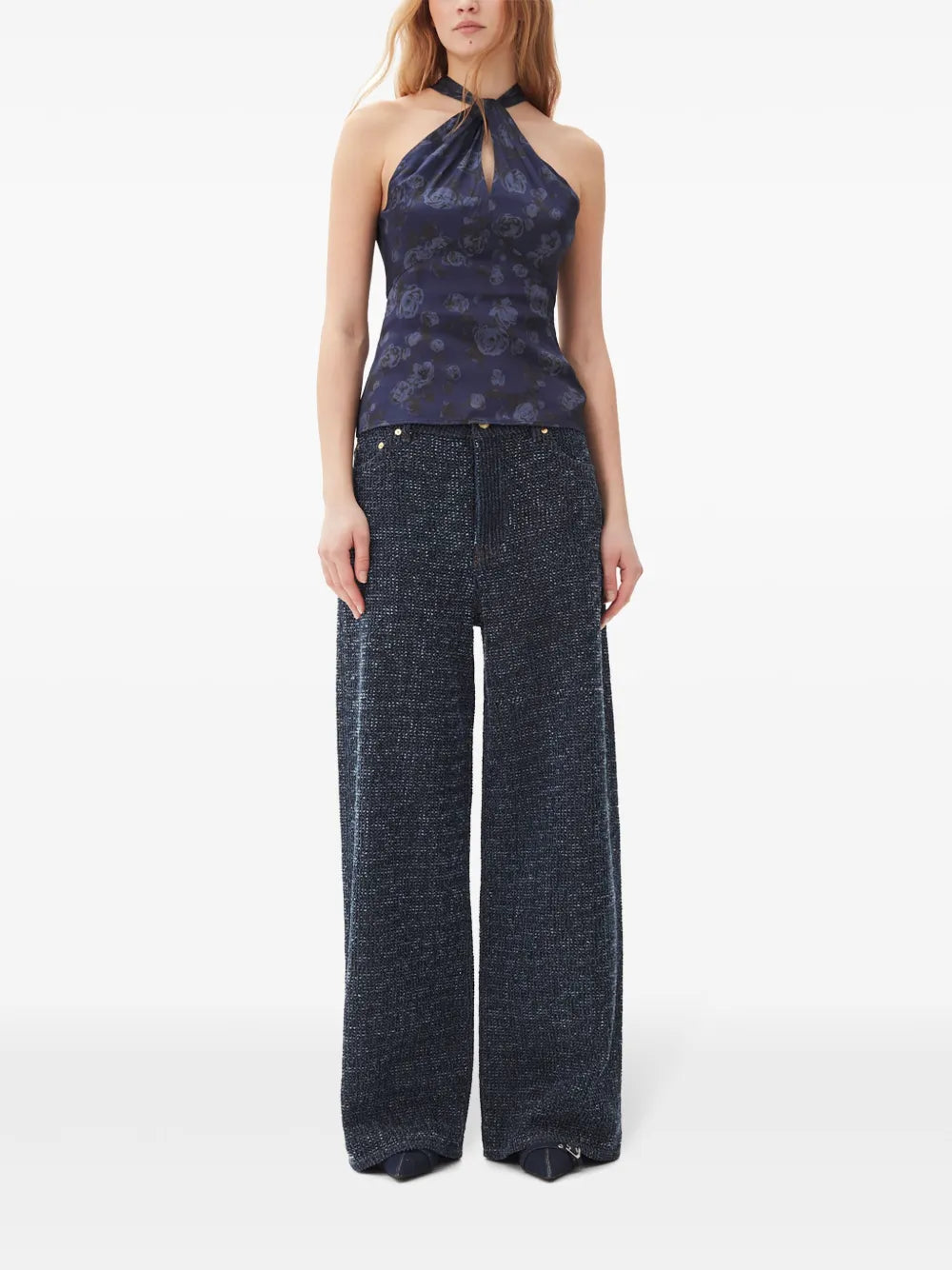 Wide-Leg Denim Trousers
