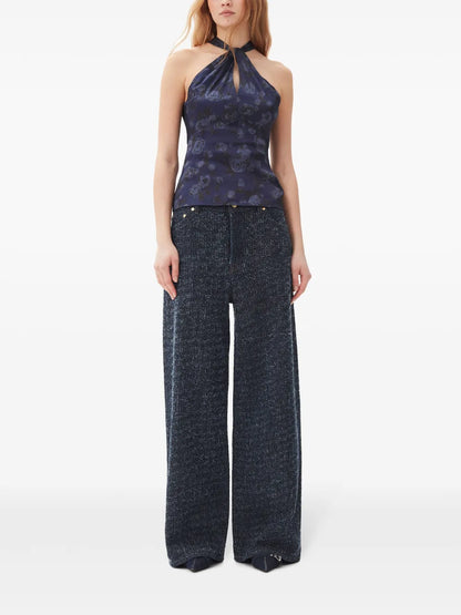 Wide-Leg Denim Trousers