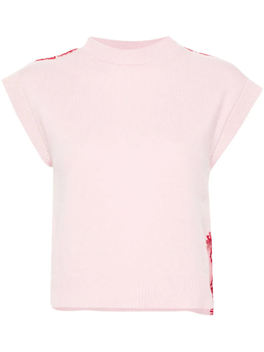 Embroidered-Logo Knitted Vest