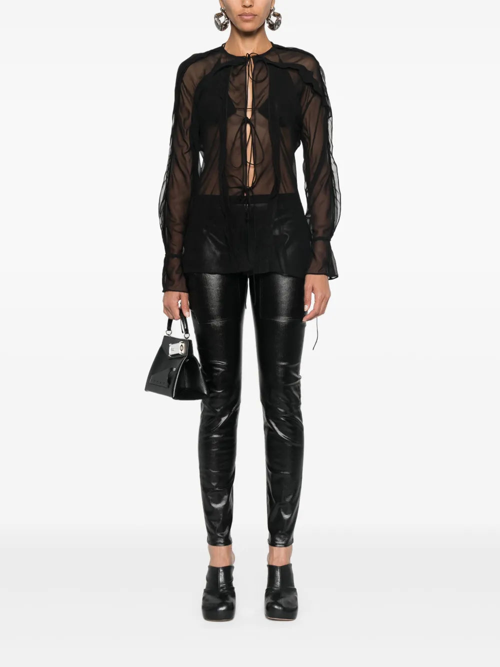 Coated-Finish Leggings