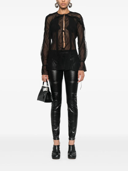 Coated-Finish Leggings