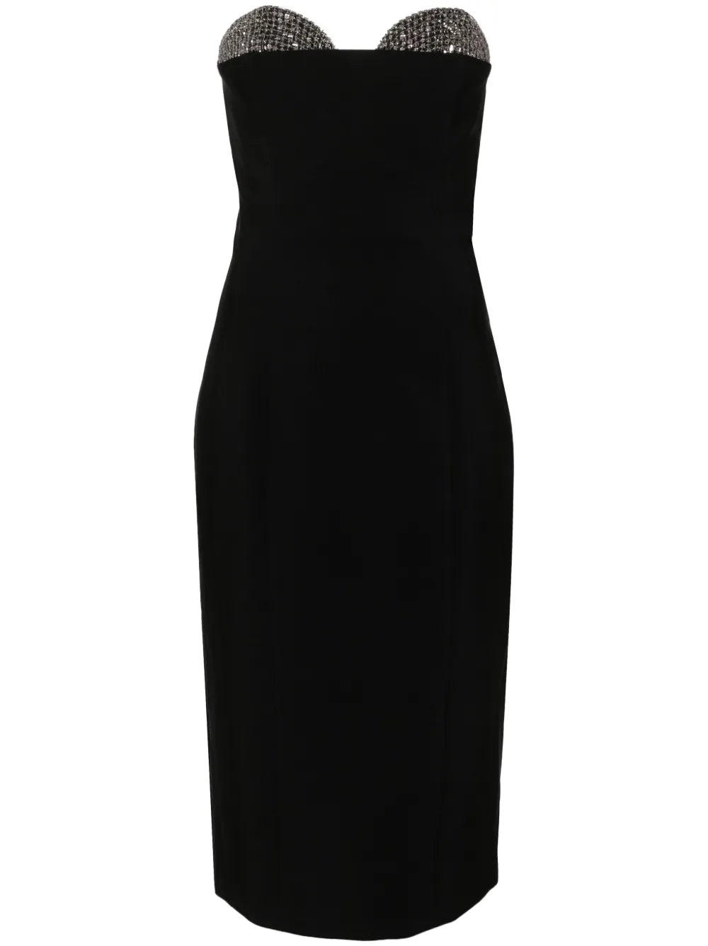 Sequin-Detailed Strapless Midi Dress