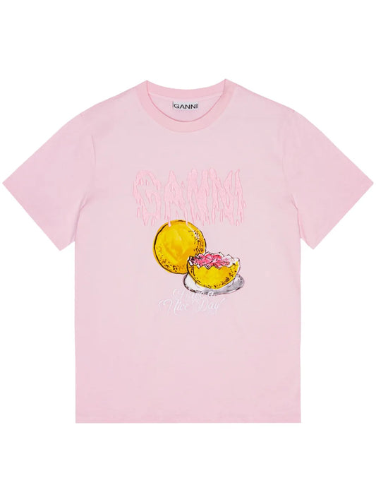 Logo Appliqué Graphic Print T-Shirt
