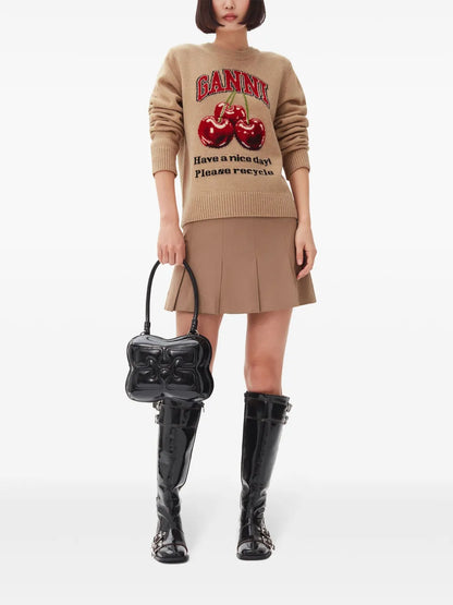 Intarsia-Knit Cherries Jumper