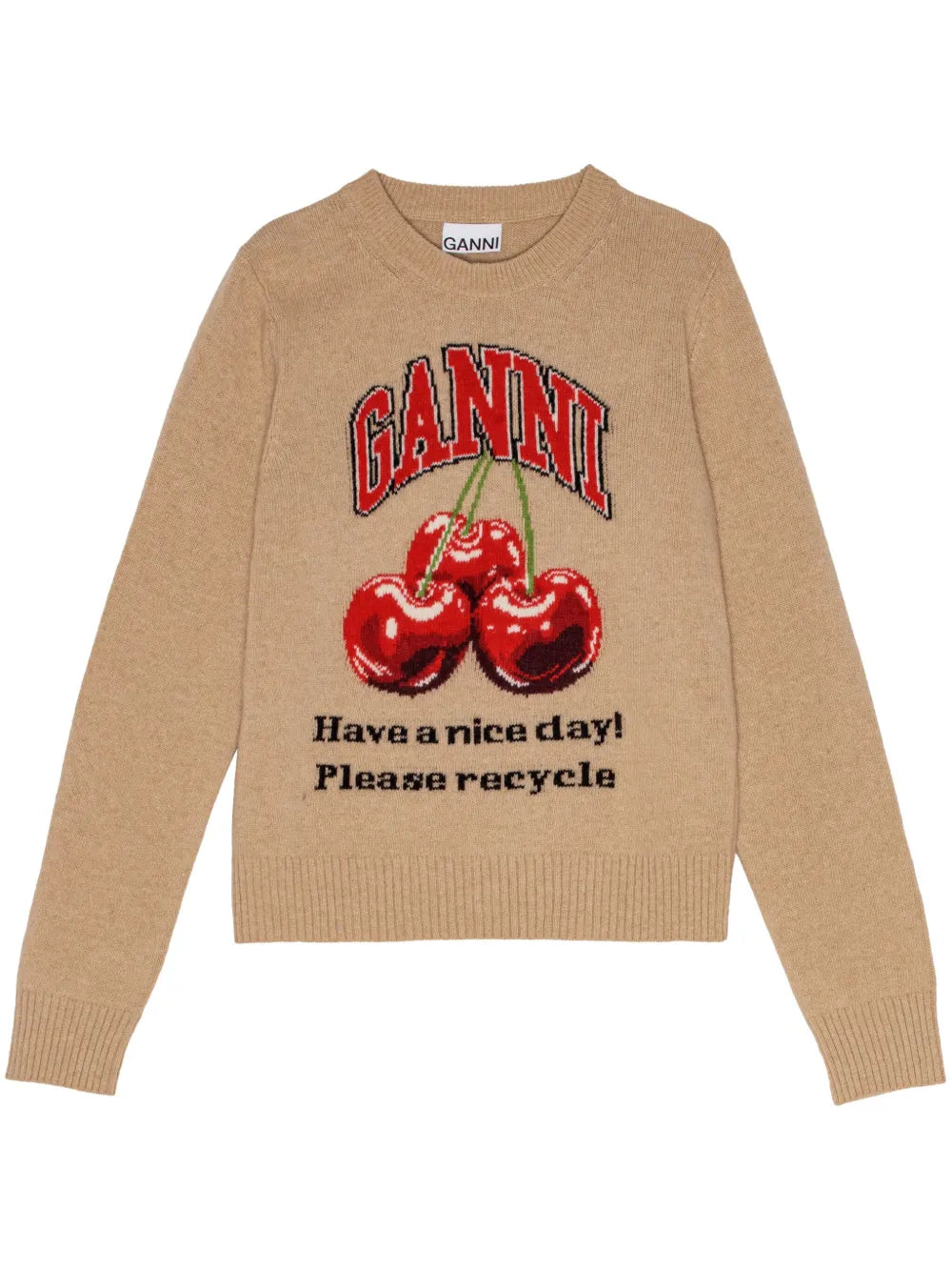 Intarsia-Knit Cherries Jumper