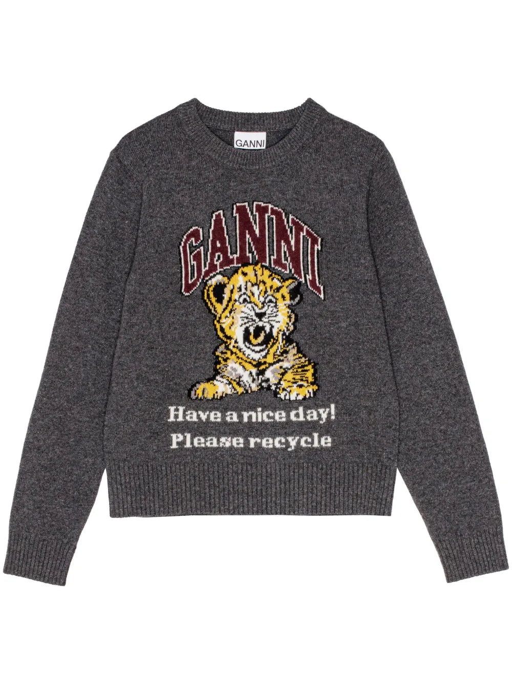 Intarsia-Knit Tiger Jumper