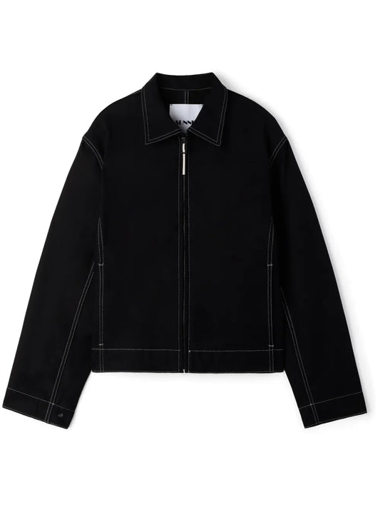 Contrast Stitching Shirt-Jacket