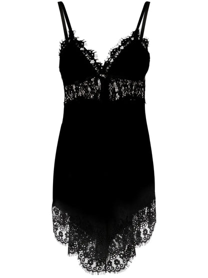 Lace-Panelled Mini Dress