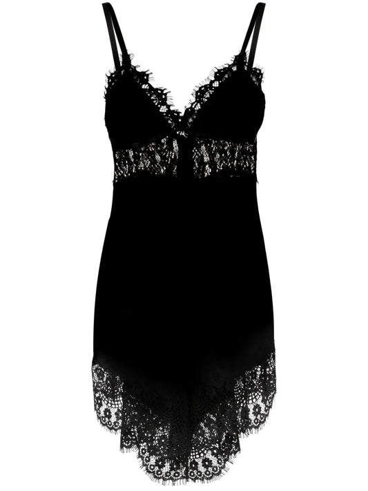 Lace-Panelled Mini Dress