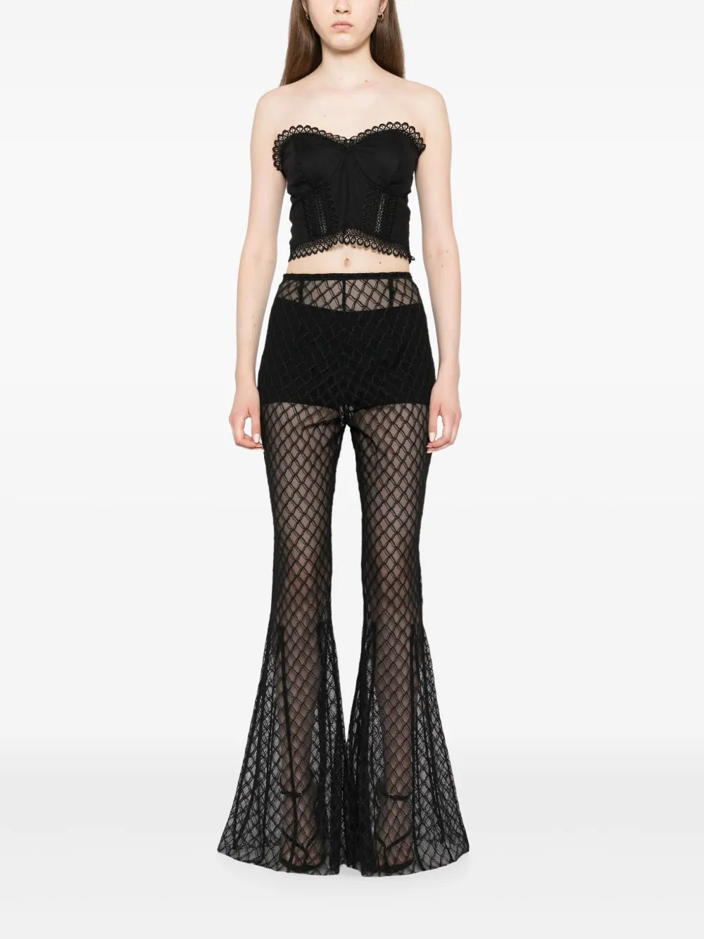 Fluted Flared Trousers