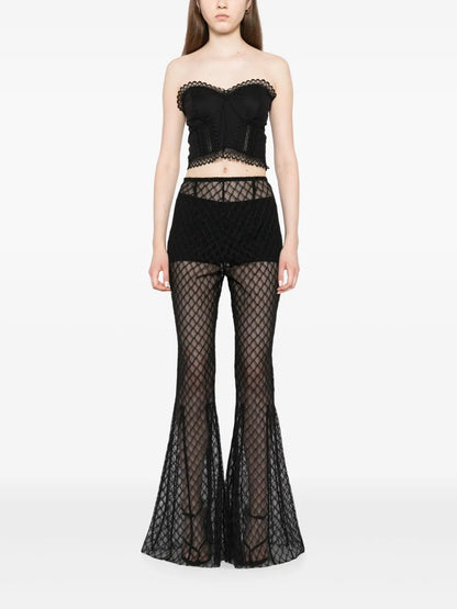 Fluted Flared Trousers