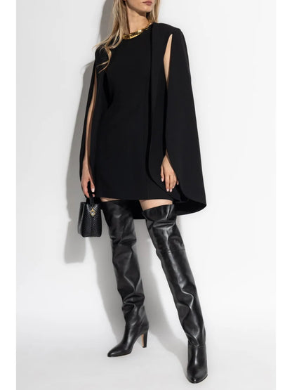 Round-Neck Cape Dress