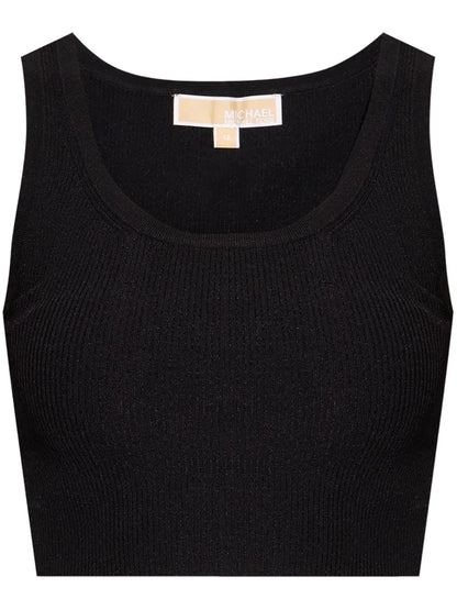 Fine-Ribbed Cropped Tank Top