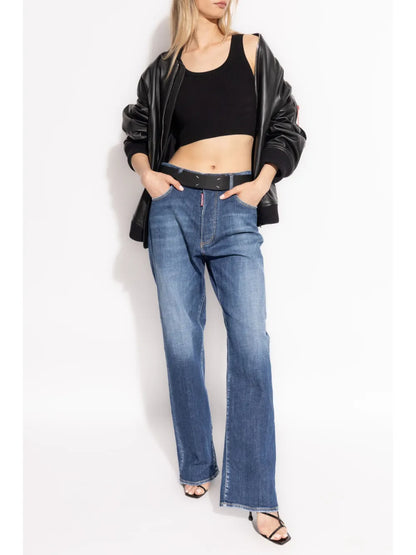 Fine-Ribbed Cropped Tank Top