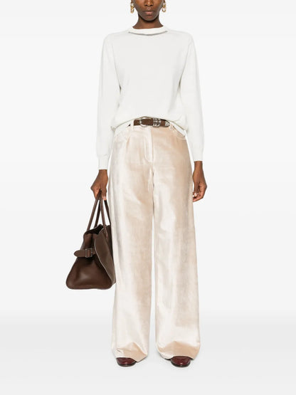 Wide-Leg Velvet Trousers