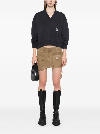 V-Neck Cotton Sweatshirt