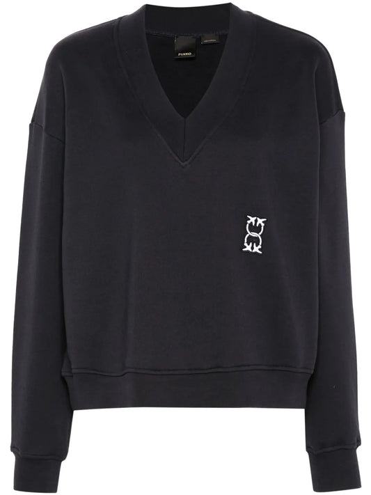 V-Neck Cotton Sweatshirt