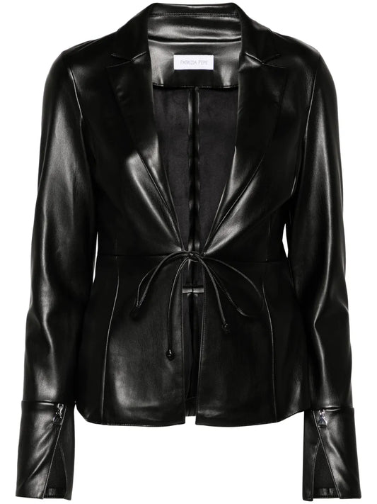 Leather-Effect Shirt Jacket