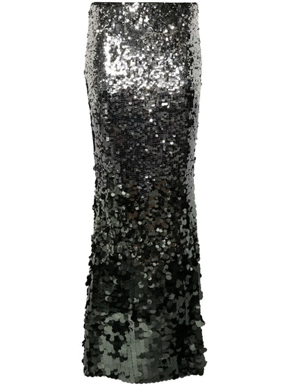Sequinned Gradient-Effect Maxi Skirt