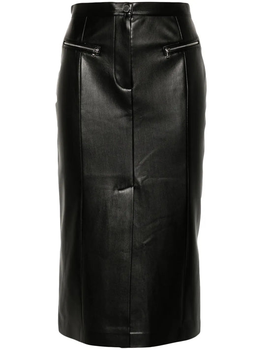 Faux-Leather Pencil Skirt