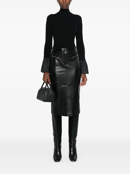 Faux-Leather Pencil Skirt