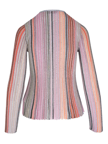 Sequin-Embellished Ribbed Jumper