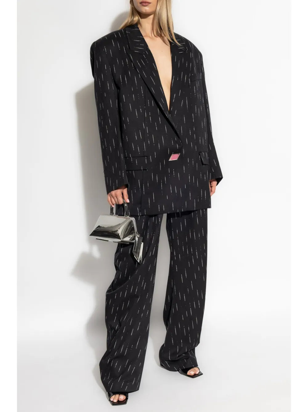 Single-Button Wool-Blend Blazer