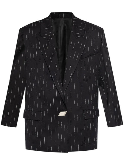 Single-Button Wool-Blend Blazer