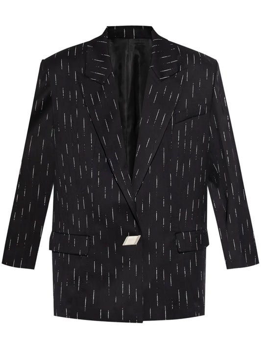 Single-Button Wool-Blend Blazer