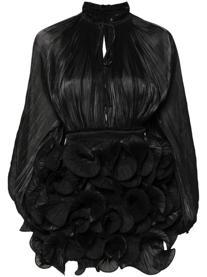 Ruffled-Detail Mini Dress