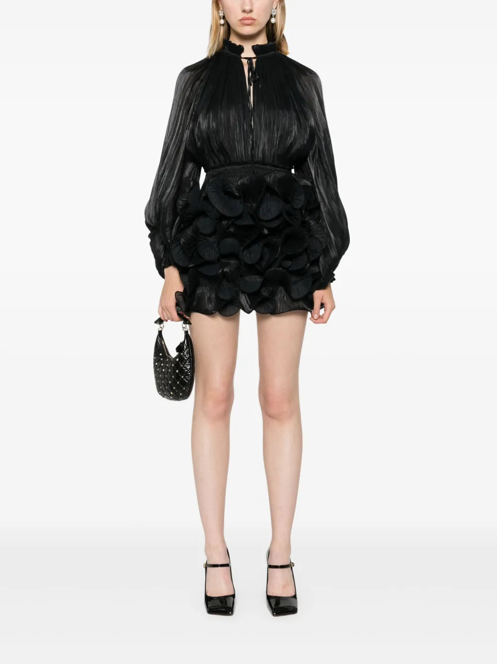Ruffled-Detail Mini Dress