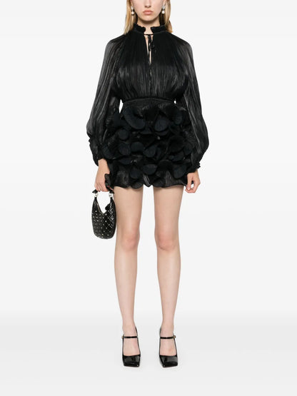 Ruffled-Detail Mini Dress