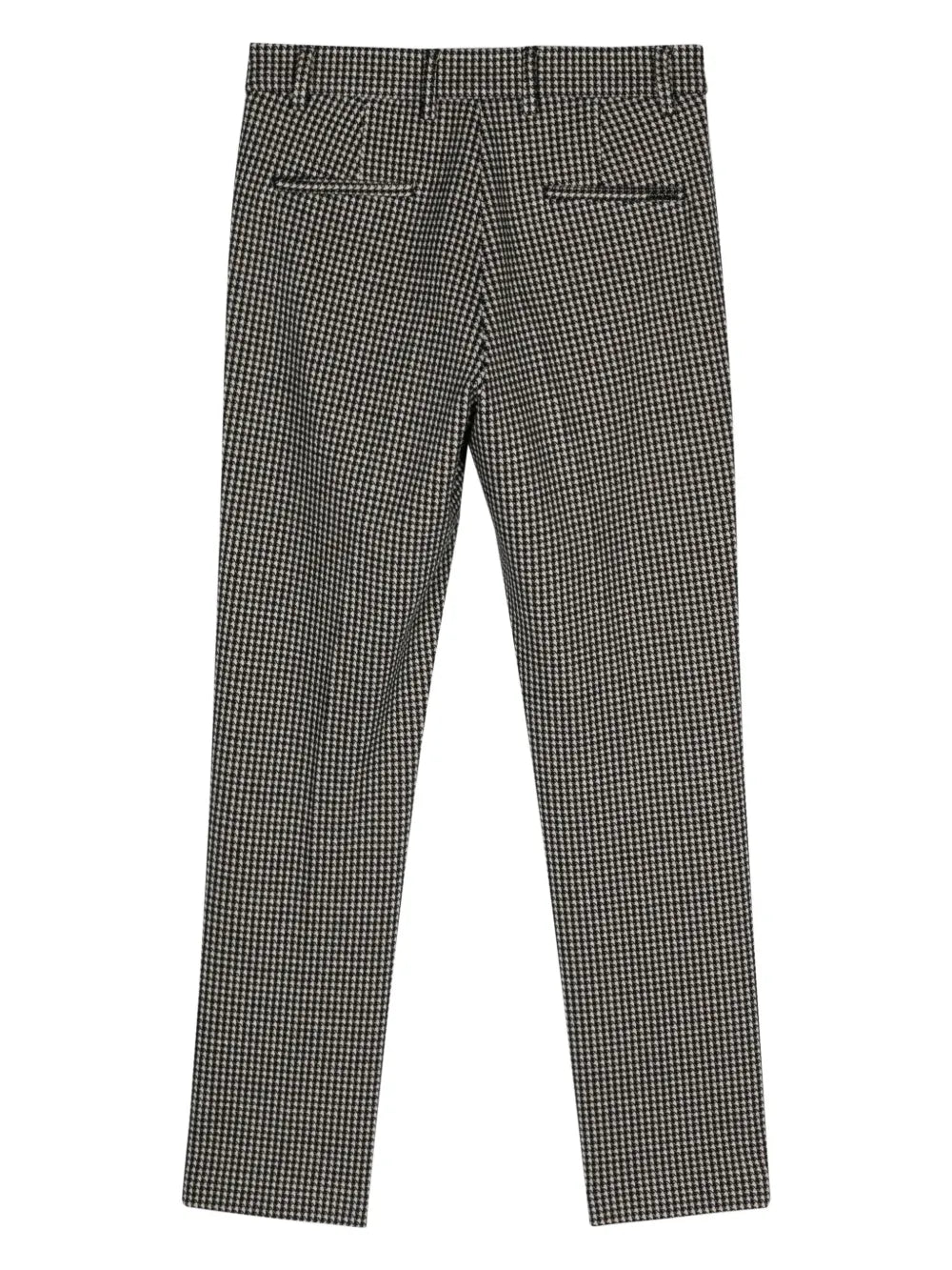 Pressed-Crease Houndstooth-Pattern Trousers