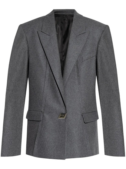 Single-Button Wool-Blend Blazer