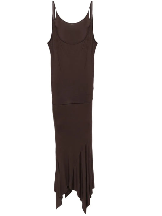 Layered Mermaid-Silhouette Maxi Dress