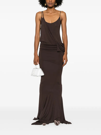 Layered Mermaid-Silhouette Maxi Dress