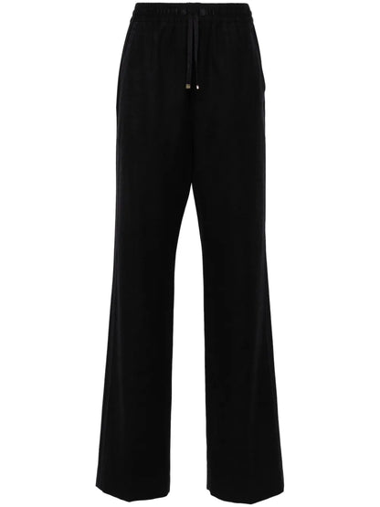 Logo-Appliqué Felted Straight Trousers