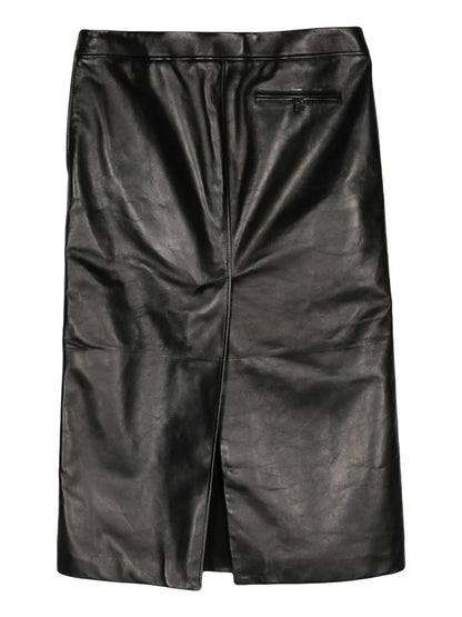 Low-Rise Leather Skirt