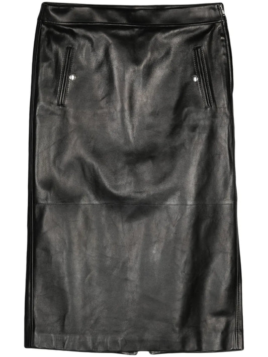 Low-Rise Leather Skirt