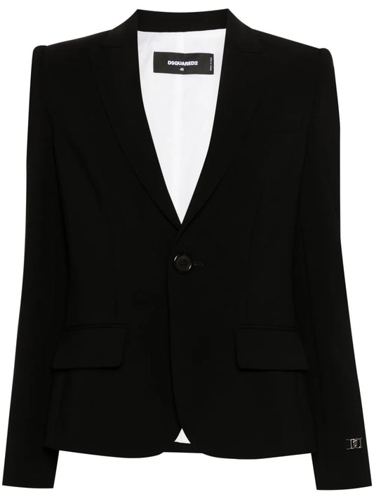 Logo-Plaque Single-Breasted Blazer